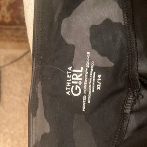 Athleta Girl Super soft camo pants size 14